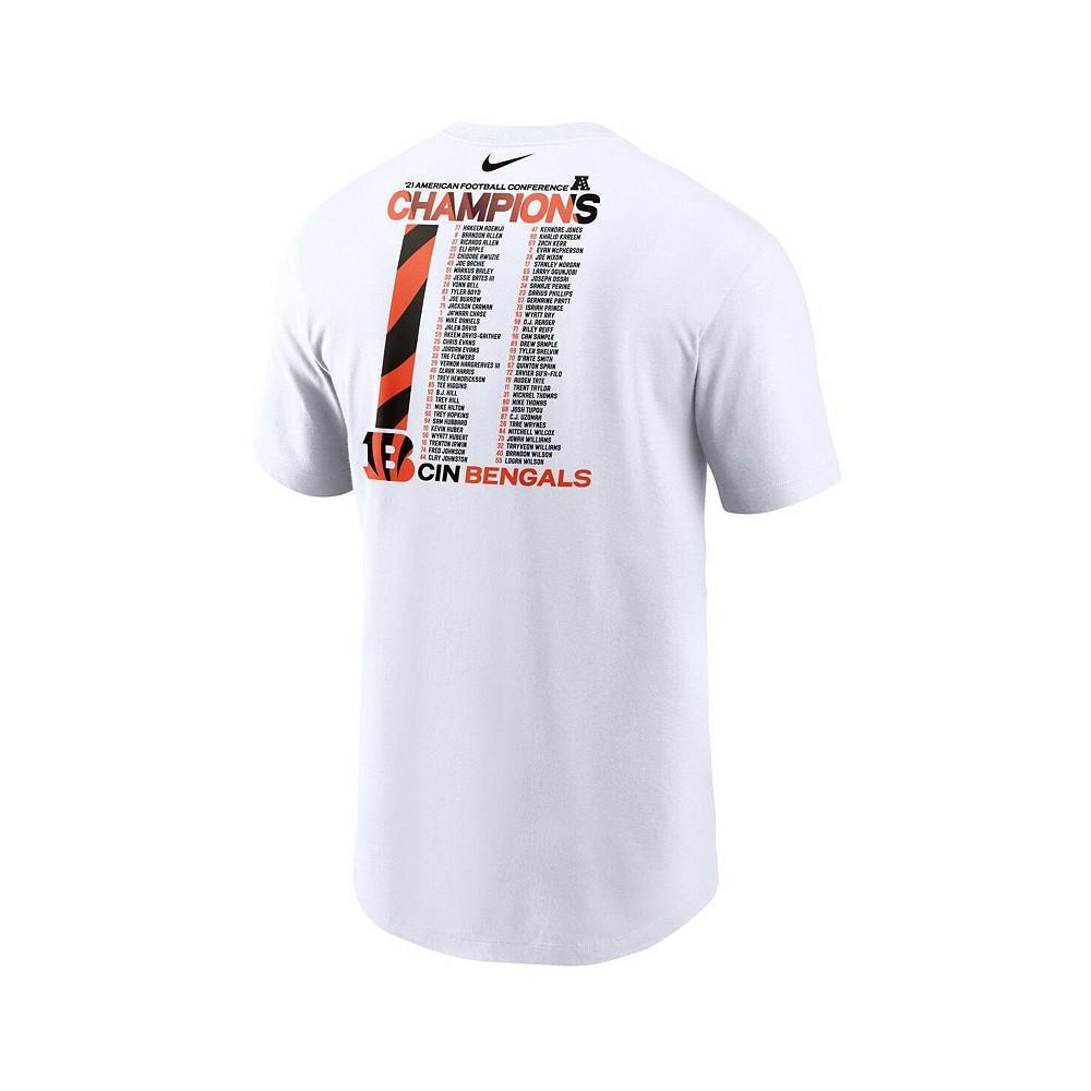 商品NIKE|Men's White Cincinnati Bengals 2021 AFC Champions Roster T-shirt,价格¥313,第5张图片详细描述