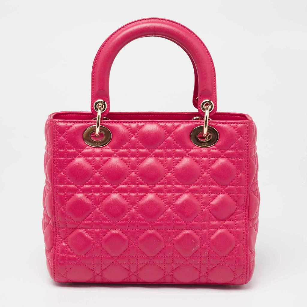 商品[二手商品] Dior|Dior Pink Cannage Leather Medium Lady Dior Tote,价格¥20233,第4张图片详细描述