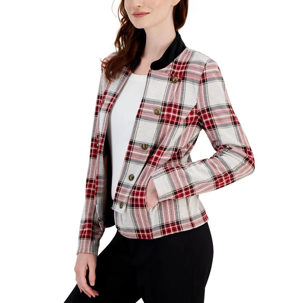 商品Tommy Hilfiger|Women's Long-Sleeve Tartan Band Jacket,价格¥606,第3张图片详细描述