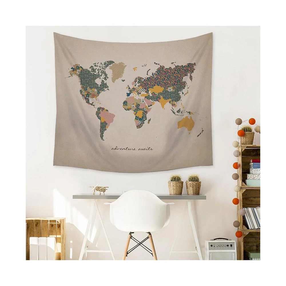 商品Stratton Home Décor|Stratton Home Decor "Adventure Await" Map Wall Tapestry,价格¥286,第5张图片详细描述