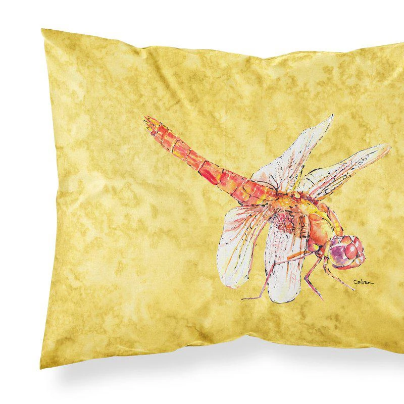 商品Caroline's Treasures|Dragonfly on Yellow Fabric Standard Pillowcase STANDARD,价格¥173,第1张图片