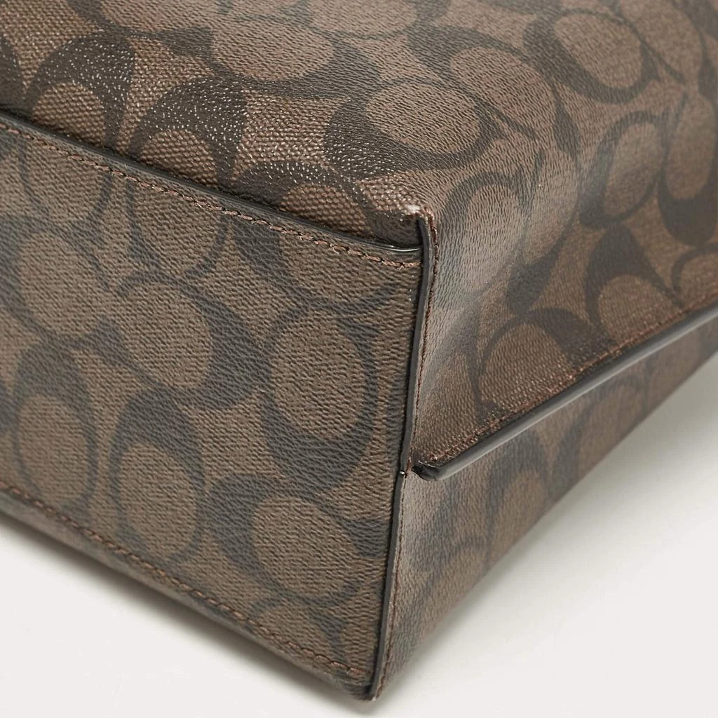Coach Dark Brown/Black Signature Coated Canvas and Leather Molly 25 Tote 商品