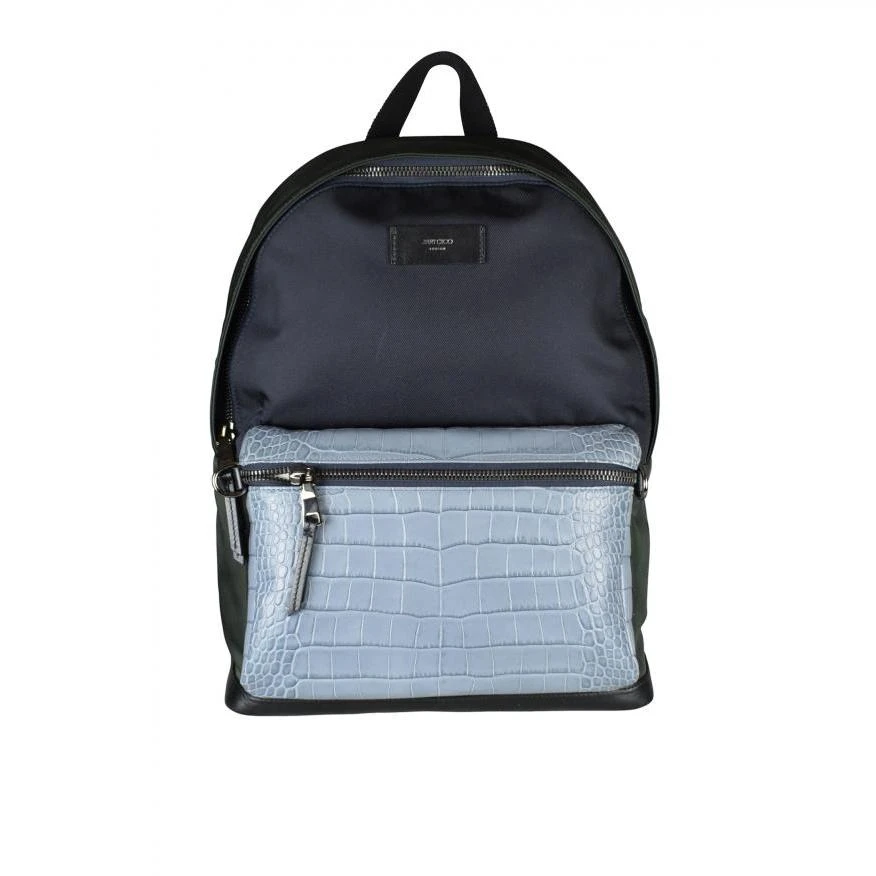 商品Jimmy Choo|【特惠6.8折】【预售】 男士 双肩包 Wilmer backpack 6769 WILMER TOILE IMPRIME BLEU NOIR ,价格¥7582,第1张图片