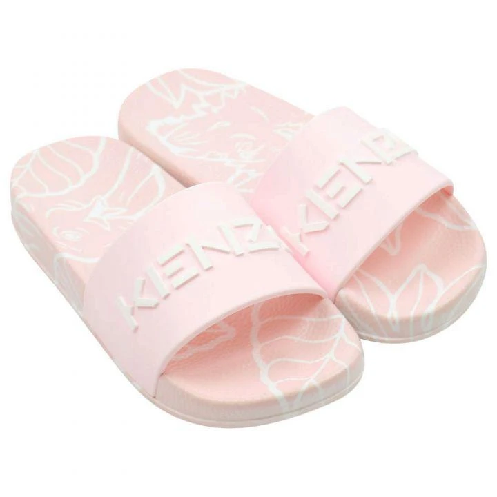 商品Kenzo|Pink Embossed Logo Sliders,价格¥319,第2张图片详细描述