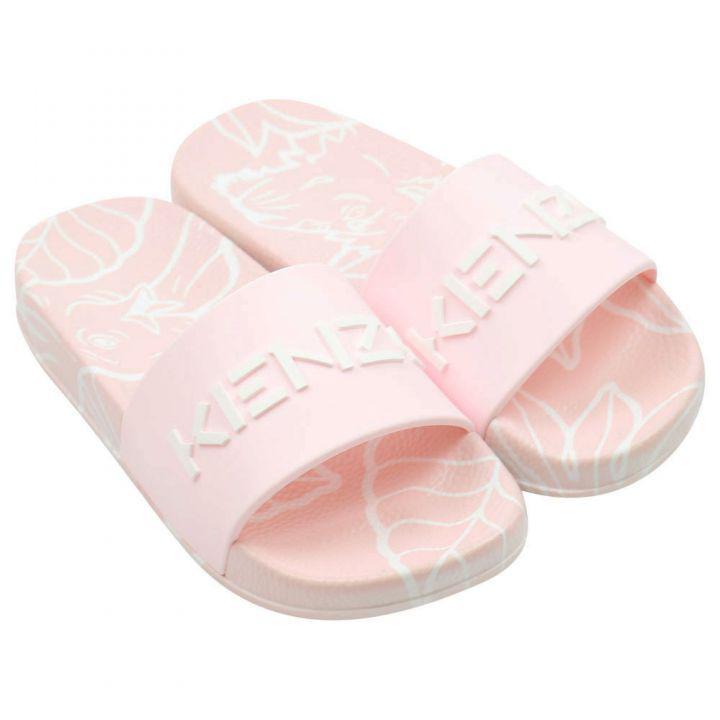 商品Kenzo|Pink Embossed Logo Sliders,价格¥300,第4张图片详细描述