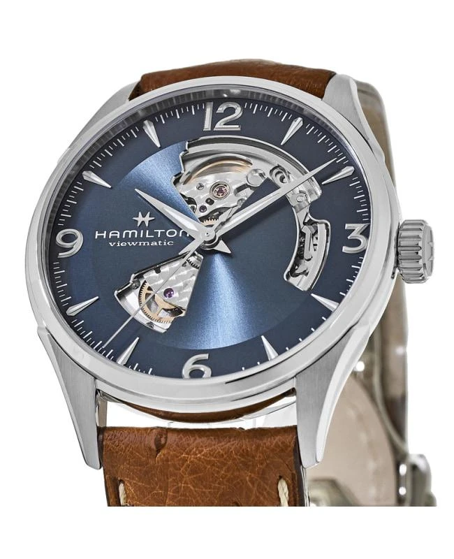 商品Hamilton|Hamilton Jazzmaster Open Heart Blue Dial Leather Strap Men's Watch H32705041,价格¥7701,第2张图片详细描述