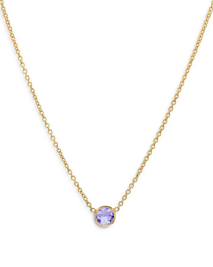 商品Zoe Lev|14K Yellow Gold Alexandrite Birthstone Solitaire Pendant Necklace, 16-18",价格¥3396,第1张图片