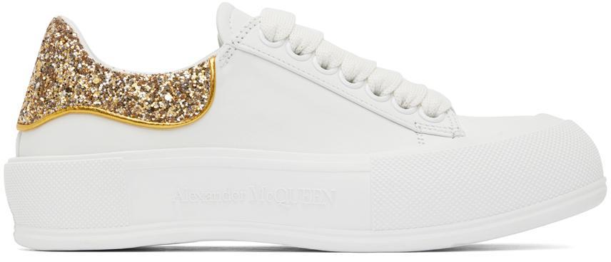 商品Alexander McQueen|White Plimsoll Sneakers,价格¥3977,第1张图片