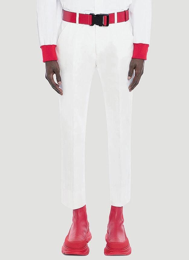 商品Alexander McQueen|Straight-Leg Pants in White,价格¥1758,第1张图片