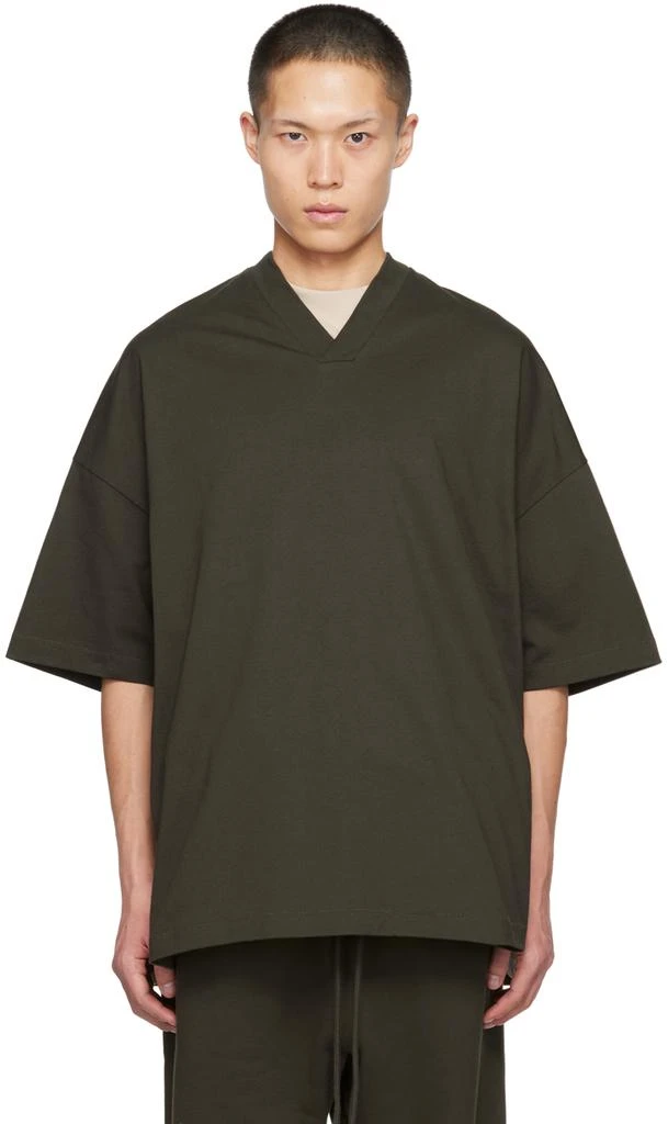 商品Essentials|Gray V-Neck T-Shirt,价格¥332,第1张图片