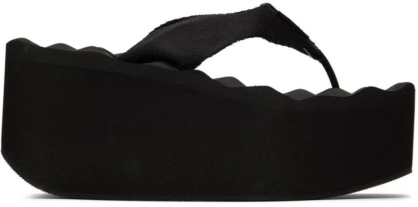 商品Alexander Wang|Black Warp Flip Flop Sandals,价格¥970,第1张图片