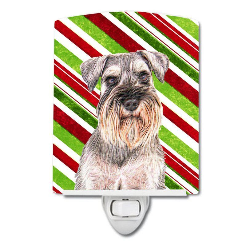 商品Caroline's Treasures|Candy Cane Holiday Christmas Schnauzer Ceramic Night Light,价格¥204,第1张图片