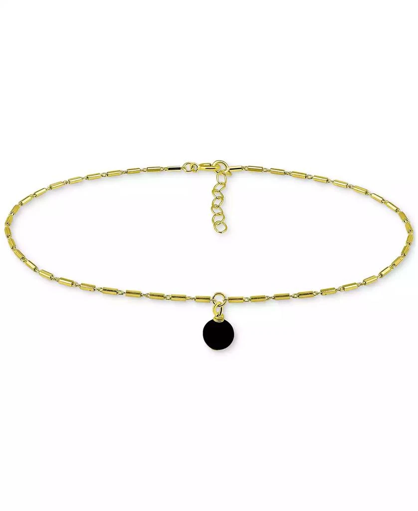 商品Giani Bernini|Onyx Dangle Cylinder Link Ankle Bracelet in 18k Gold-Plated Sterling Silver, Created for Macy's,价格¥113,第1张图片