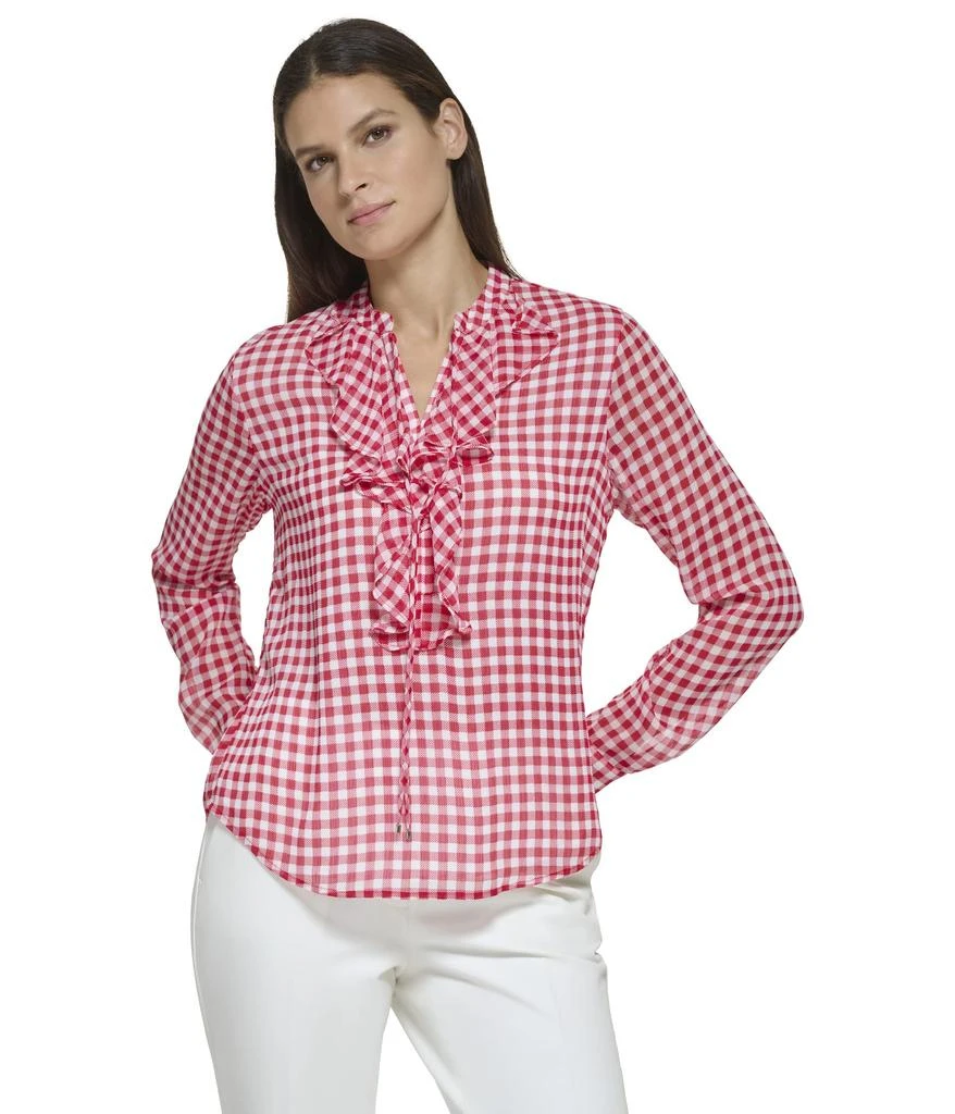 商品Tommy Hilfiger|Long Sleeve Ruffle Gingham Shirt,价格¥313,第1张图片