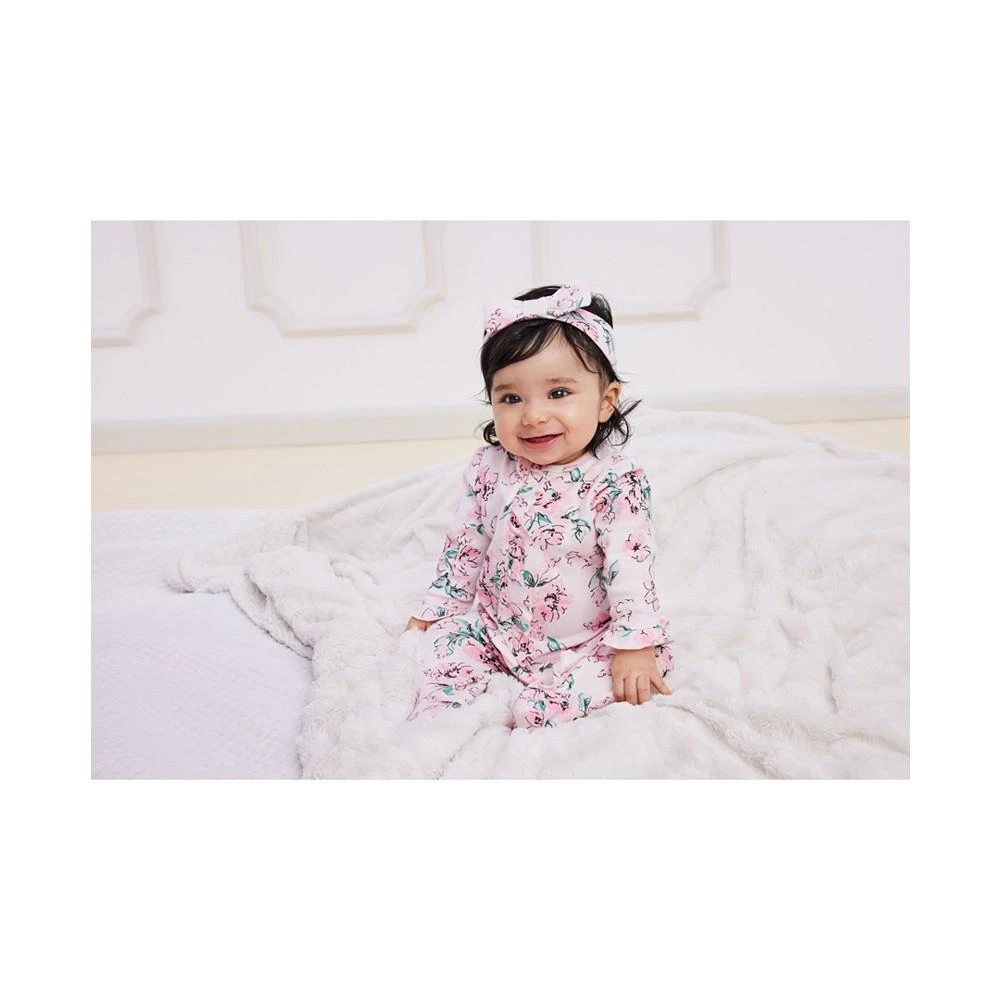商品Little Me|Baby Girls Dream Floral Footed Coverall and Headband, 2 Piece Set,价格¥97,第2张图片详细描述