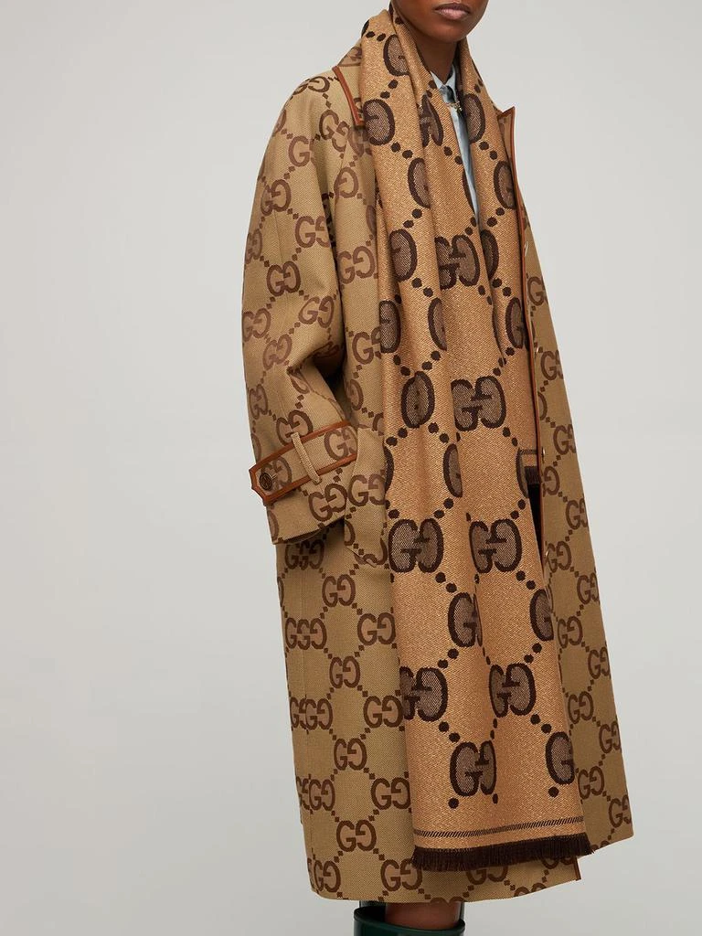 商品Gucci|Gg Wool & Lurex Jacquard Scarf,价格¥4128,第1张图片