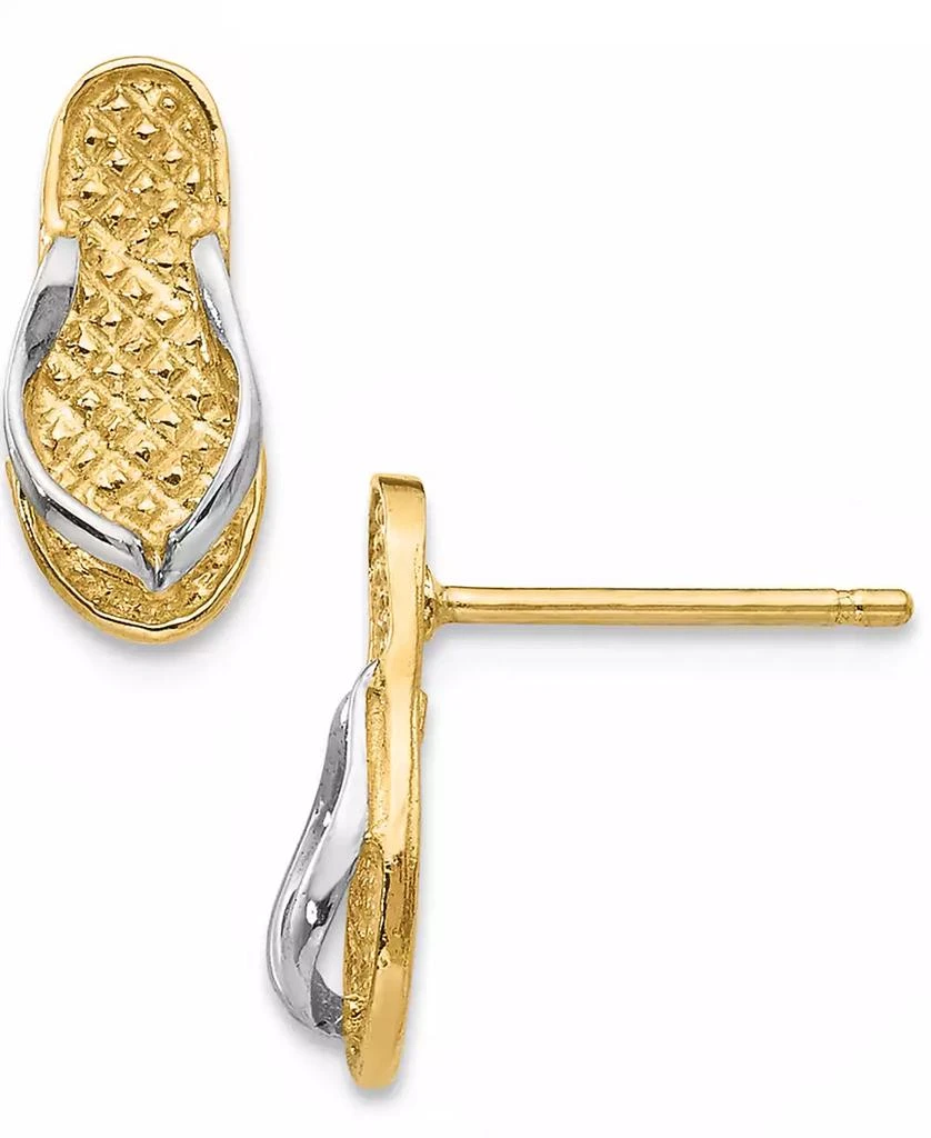 商品Macy's|Flip Flop Earrings in 14K Gold and Rhodium Plating,价格¥5400,第1张图片