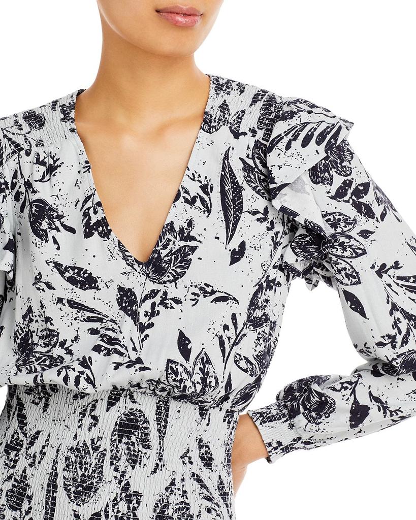 Smocked Floral Print Midi Dress - 100% Exclusive商品第5张图片规格展示