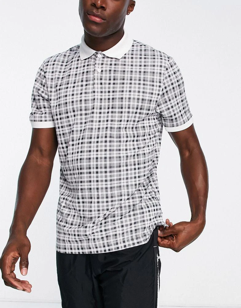 商品Adidas|adidas Golf Adicross The Open check polo shirt in white,价格¥273,第1张图片