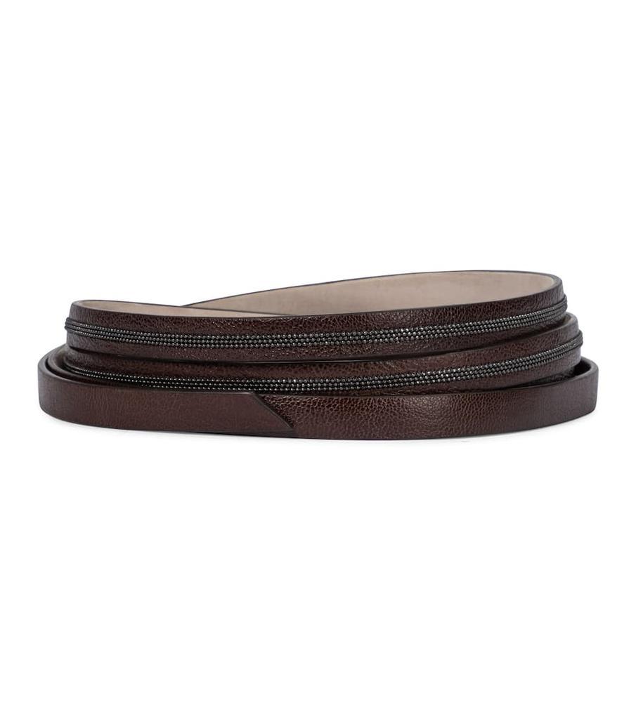 商品Brunello Cucinelli|Embellished leather belt,价格¥3364,第1张图片