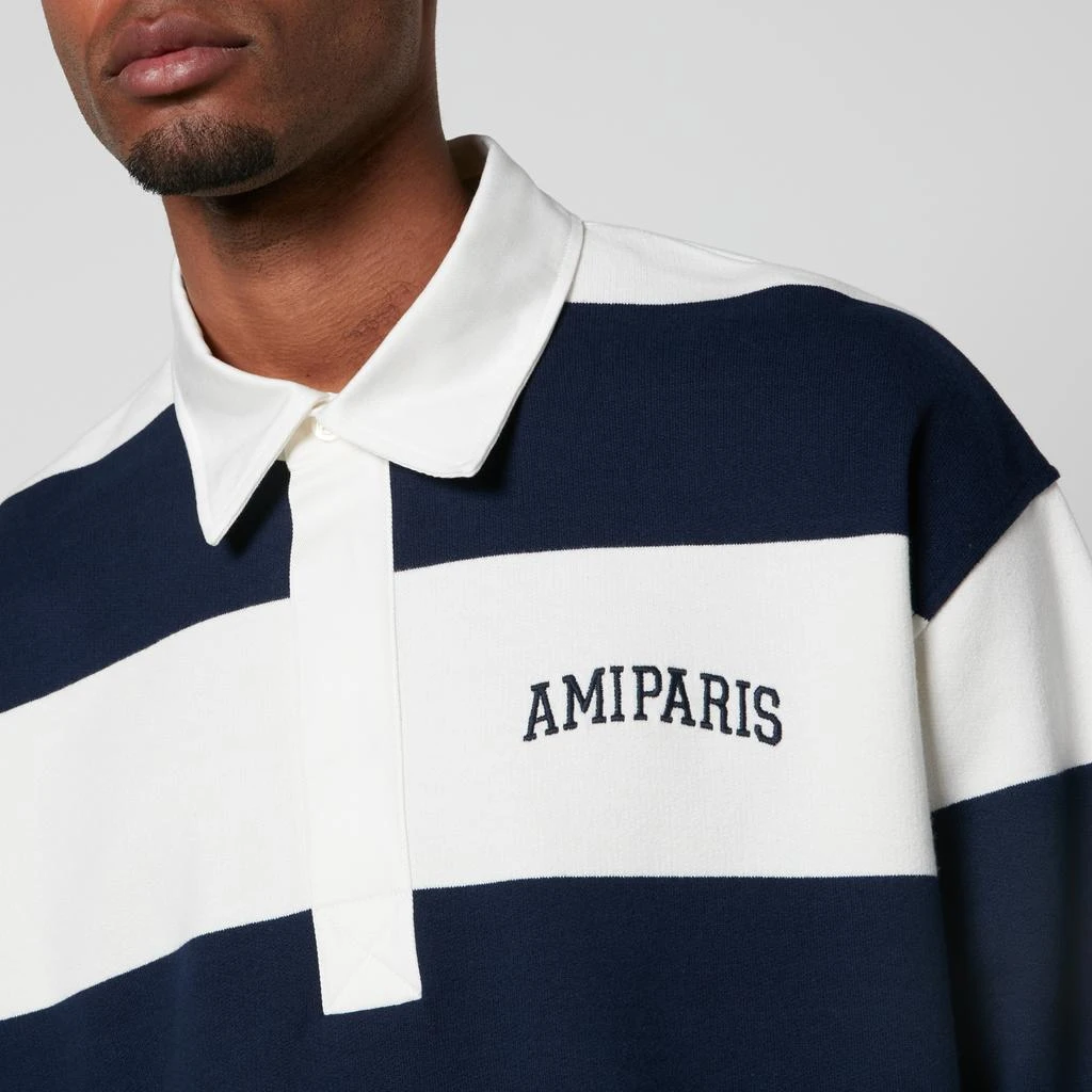 商品AMI|AMI Logo-Embroidered Striped Cotton Rugby Shirt,价格¥1131,第4张图片详细描述