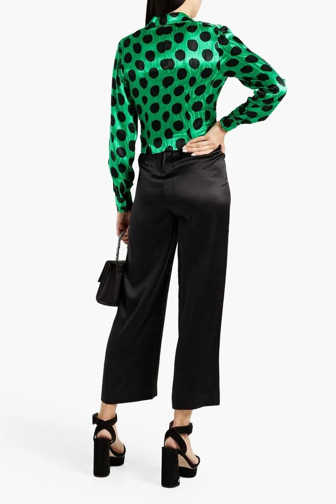 商品Diane von Furstenberg|Vera wrap-effect polka-dot satin-jacquard blouse,价格¥383,第3张图片详细描述