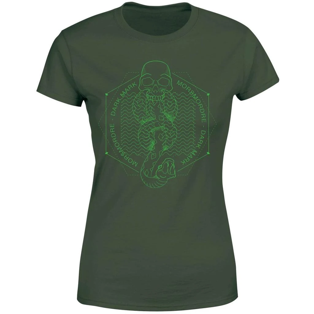 商品Harry Potter|Harry Potter Morsmordre Dark Mark Women's T-Shirt - Forest Green,价格¥170,第5张图片详细描述