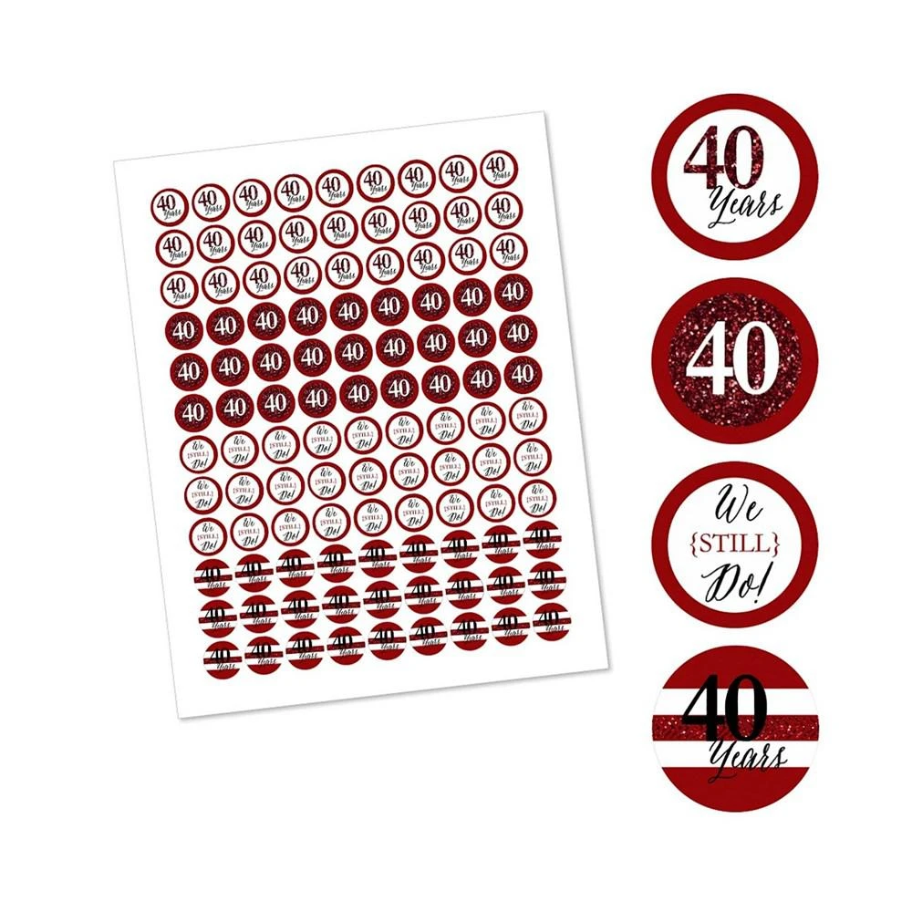 商品Big Dot of Happiness|We Still Do - 40th Wedding Anniversary - Party Round Candy Sticker Favors - Labels Fit Hershey's Kisses 1 sheet of 108,价格¥82,第3张图片详细描述