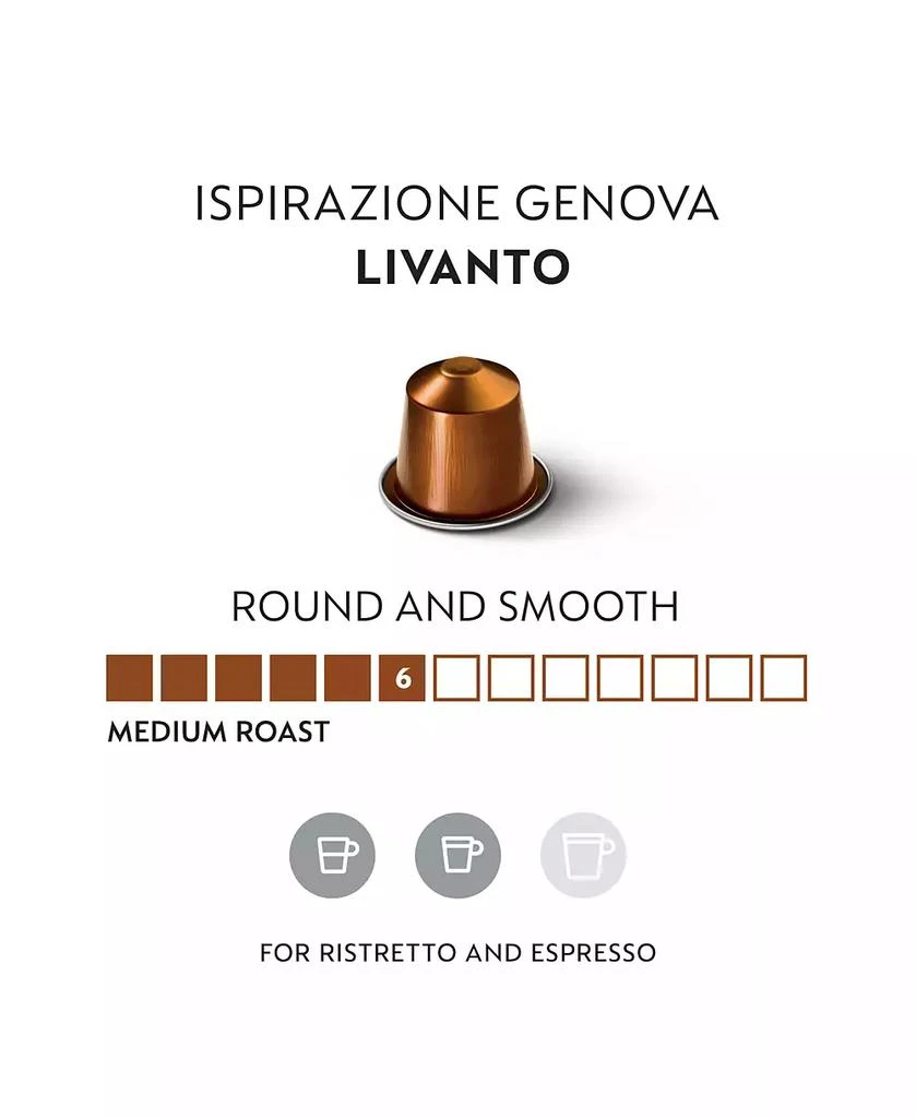 商品Nespresso|Capsules OriginalLine, Ispirazione Genova Livanto, Medium Roast Espresso Coffee, 50-Count Espresso Pods, Brews 1.35-oz.,价格¥317,第3张图片详细描述