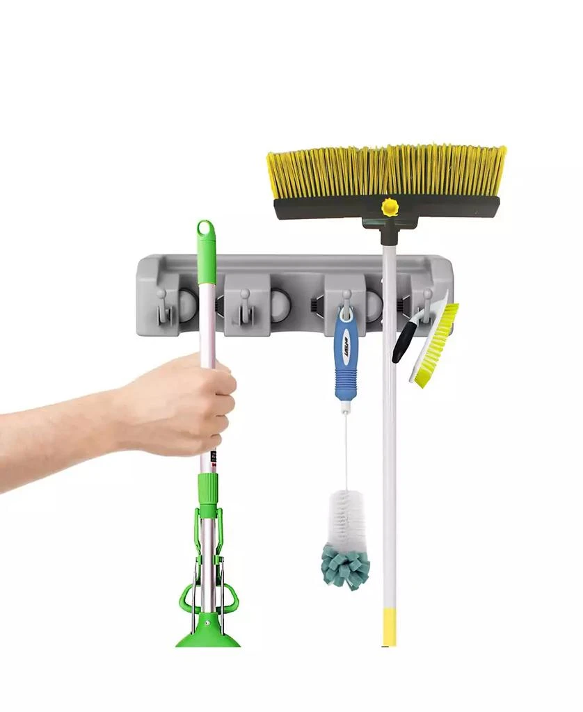 Shovel, Rake and Tool Holder with Hooks - Wall Mounted organizer 2 Pack by Stalwart 商品