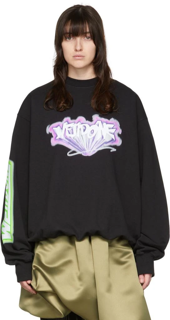 商品We11done|Black Cotton Sweatshirt,价格¥1342,第1张图片