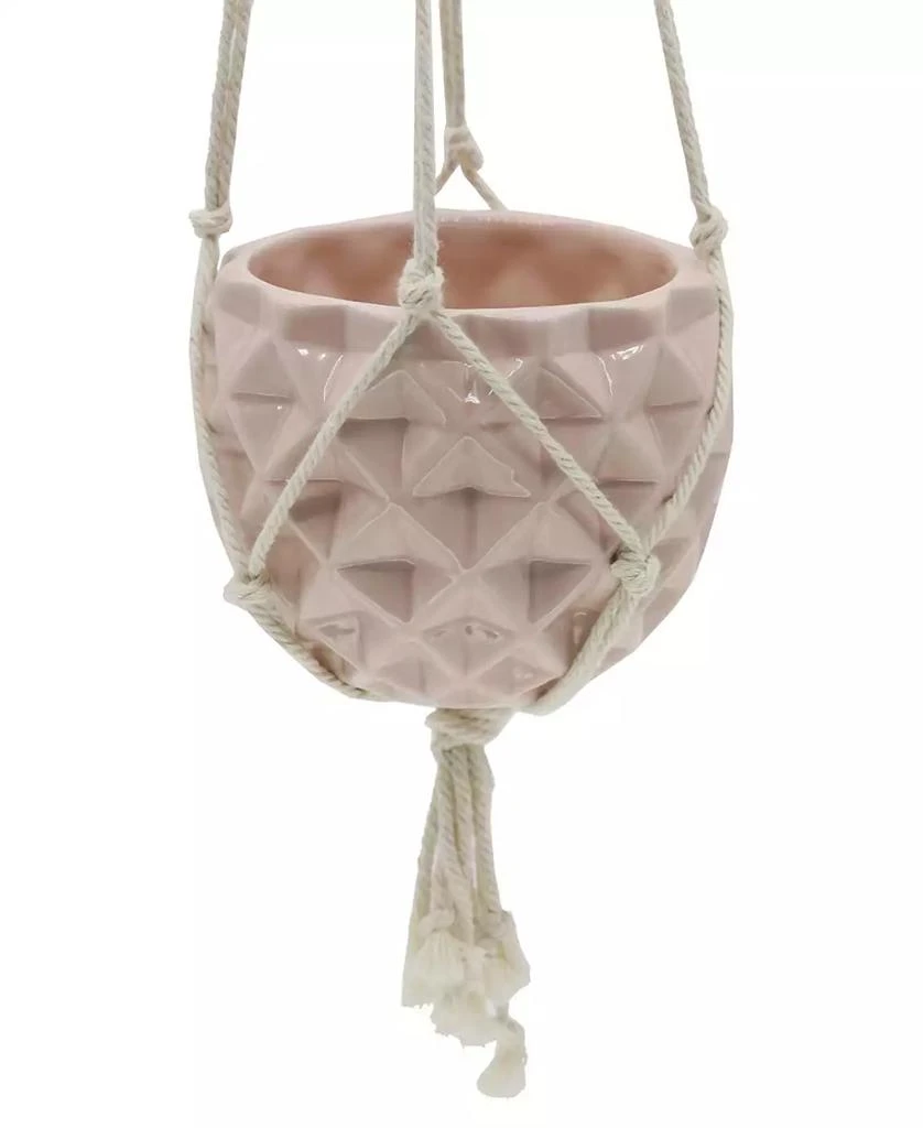 商品Flora Bunda|Ceramic Macrame Hanging Planter, 5" x 5",价格¥294,第2张图片详细描述