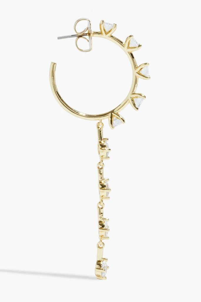 商品Kenneth Jay Lane|Gold-tone crystal hoop earrings,价格¥253,第3张图片详细描述