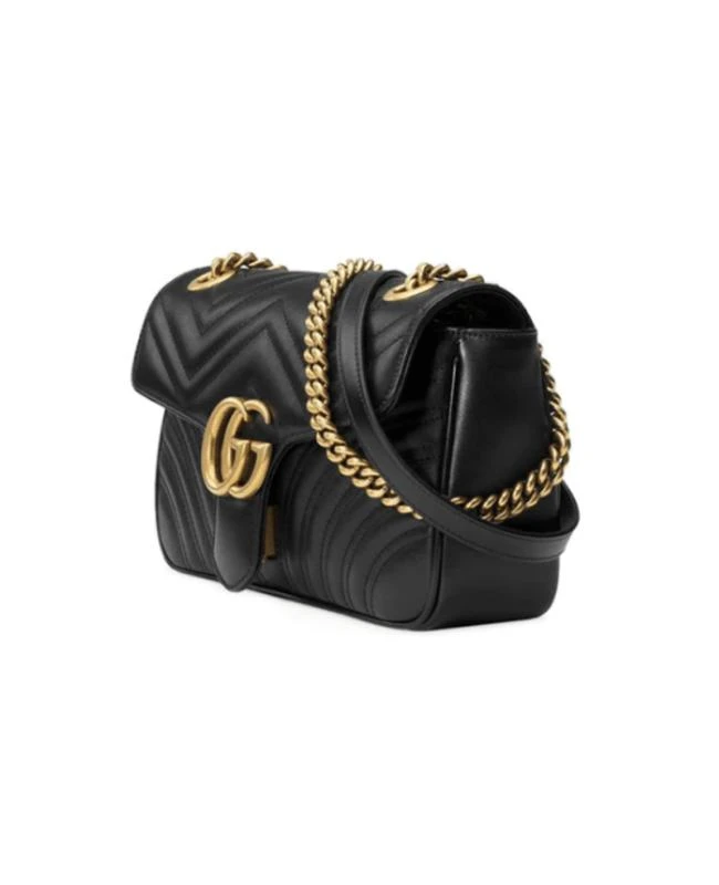 商品Gucci|Gucci GG Marmont Small Black Leather Women's Shoulder Bag 443497 DTDIT 1000,价格¥14483,第2张图片详细描述