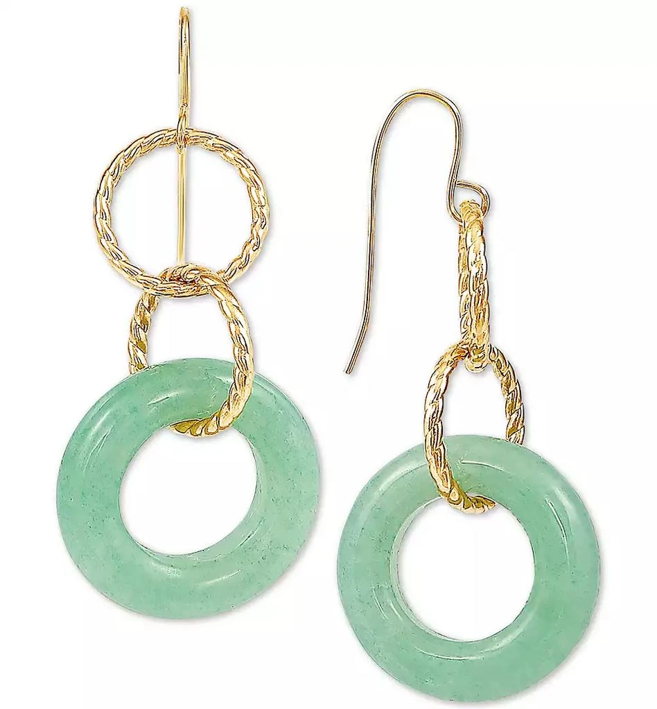 商品Macy's|Jade Multi-Ring Drop Earrings in 10k Gold,价格¥562,第3张图片详细描述