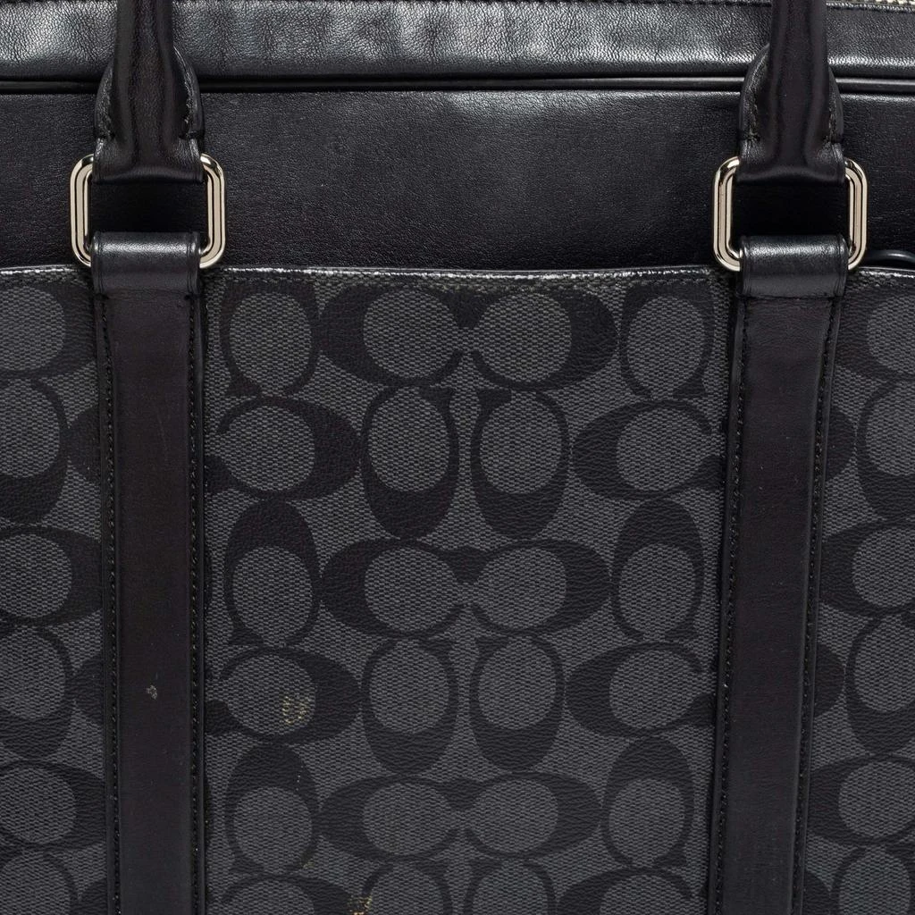 商品[二手商品] Coach|Coach Black Signature Coated Canvas and Leather Perry Slim Laptop Bag,价格¥2318,第5张图片详细描述