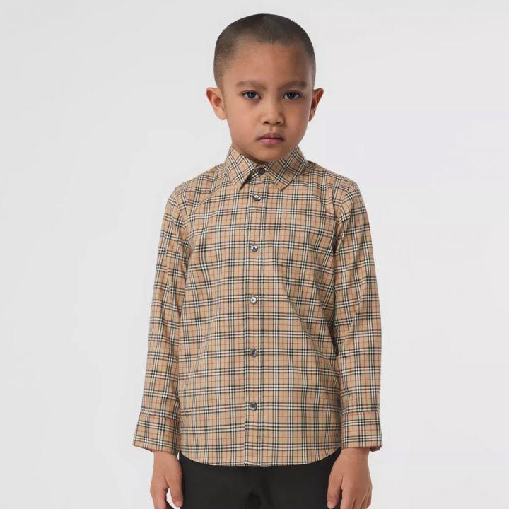 商品Burberry|Beige Long Sleeve Owen Shirt,价格¥1502,第4张图片详细描述