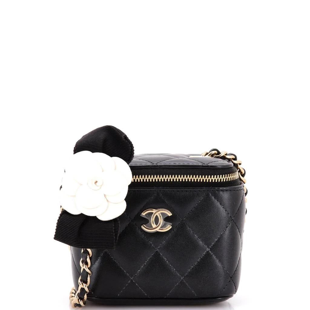 商品[二手商品] Chanel|Camellia Bow Vanity Case with Chain Quilted Lambskin Mini,价格¥22814,第1张图片