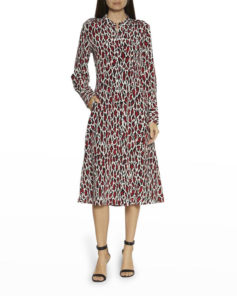 商品Equipment|Thea Animal-Print Button-Down Midi Dress,价格¥3937,第1张图片