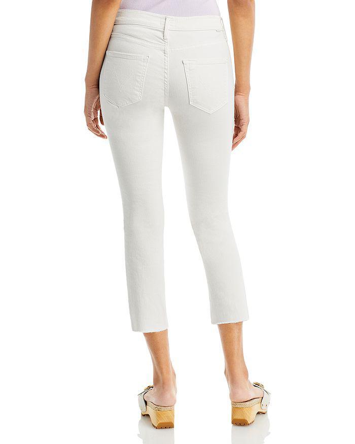 商品MOTHER|The Dazzler Mid Rise Cropped Straight Leg Jeans in Cream Puff,价格¥1115,第4张图片详细描述