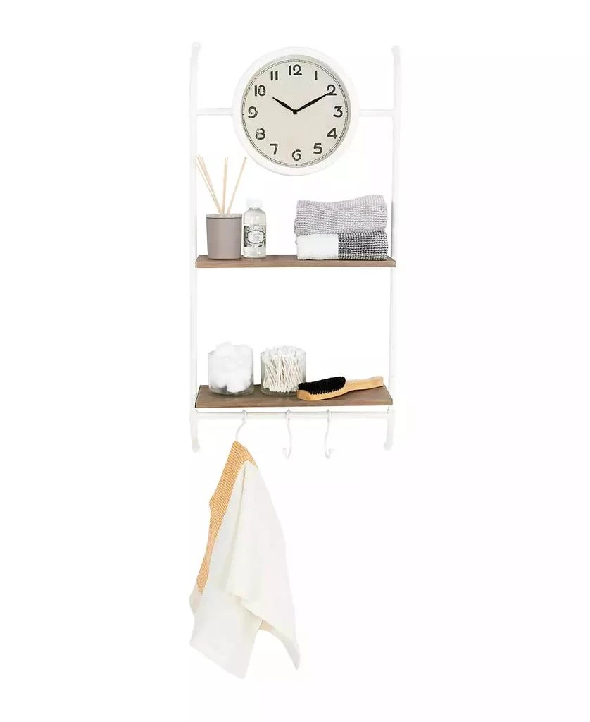 商品Storied Home|Wall Clock with Shelves and Hooks,价格¥627,第4张图片详细描述