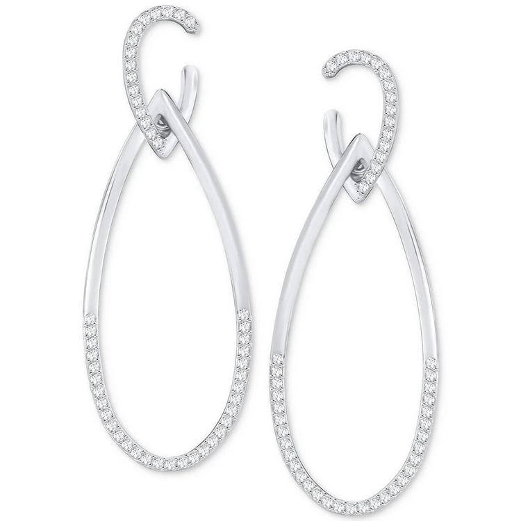 商品Swarovski|Silver-Tone Pavé Drop Earrings,价格¥891,第1张图片