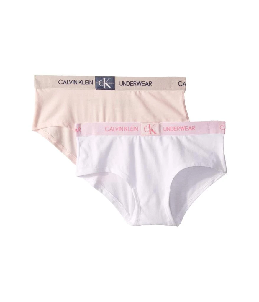 商品Calvin Klein|2-Pack Monogram Hipster (Little Kids/Big Kids),价格¥106,第1张图片