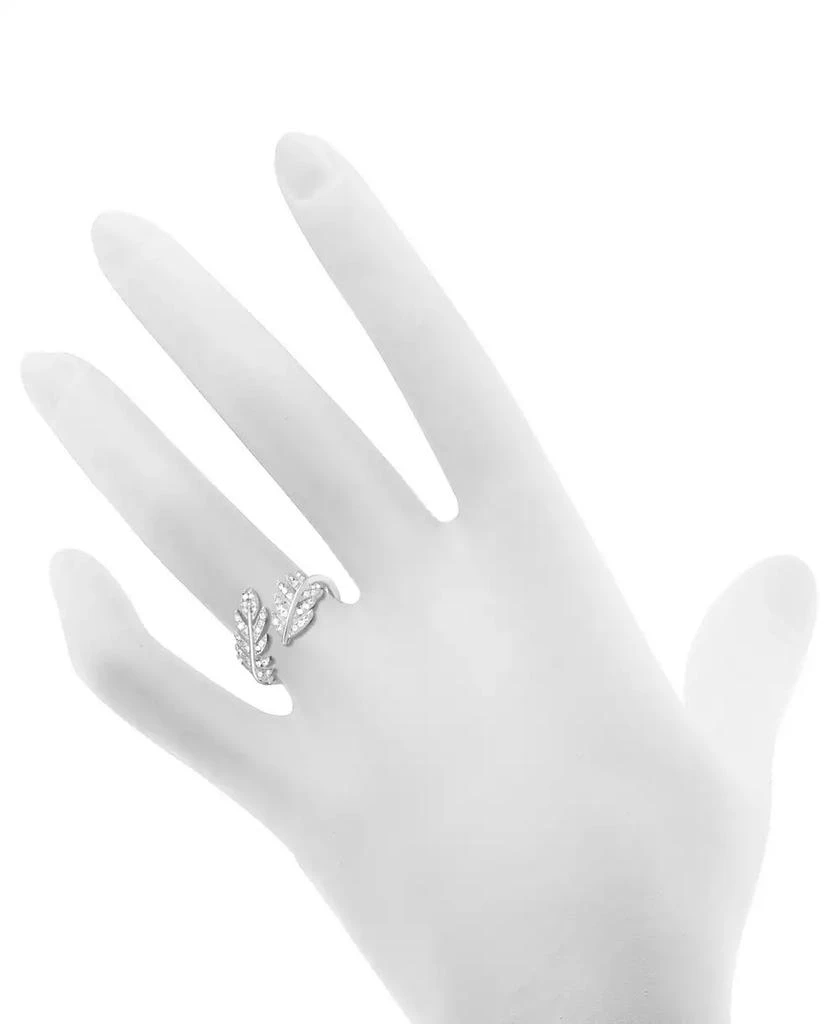 商品Essentials|Cubic Zirconia Leaf Open Silver Plate Ring,价格¥76,第2张图片详细描述