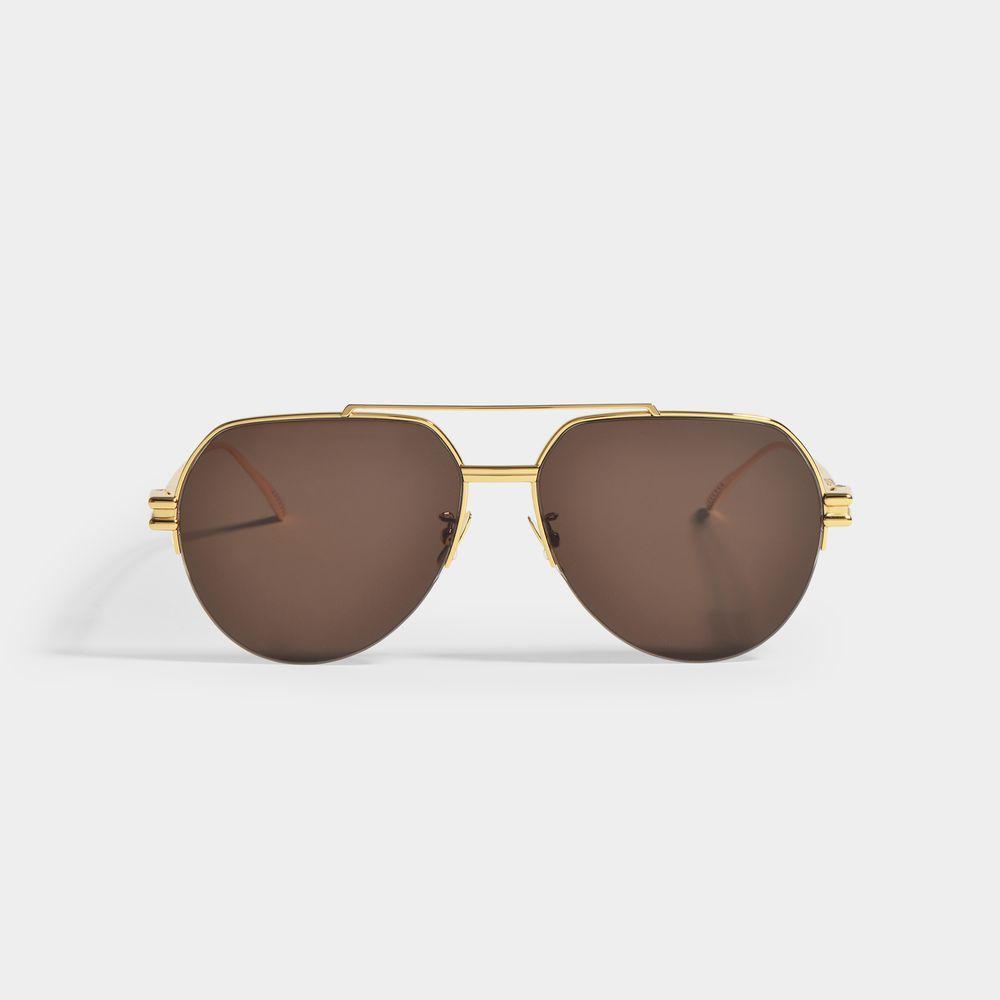 商品Bottega Veneta|Sunglasses In Gold Metal Bv1046S,价格¥2875,第1张图片