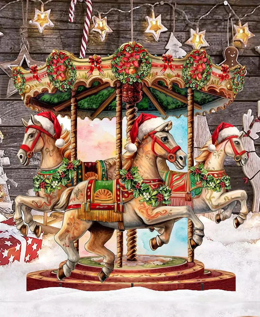 商品Designocracy|Christmas Carousel 32" Christmas Outdoor Yard Decor G. DeBrekht,价格¥3007,第2张图片详细描述