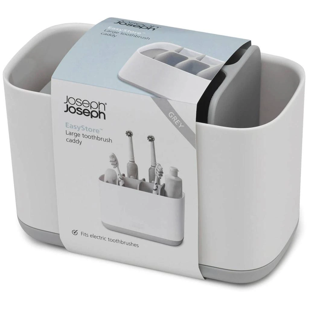 商品Joseph Joseph|Joseph Joseph Easy-Store Toothbrush Caddy Large - White/Grey,价格¥107,第5张图片详细描述