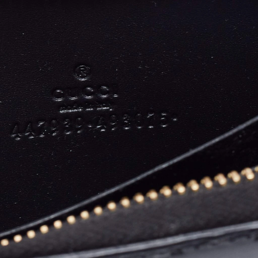 Gucci Black Guccissima Leather Zip Around Card Case 商品