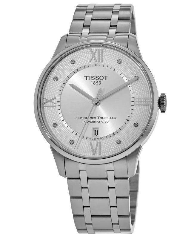 商品Tissot|Tissot Chemin Des Tourelles Powermatic 80 Silver Diamond Dial Steel Men's Watch T099.407.11.033.00,价格¥3139,第1张图片