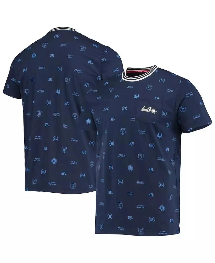 商品Tommy Hilfiger|Men's College Navy Seattle Seahawks Essential Pocket T-shirt,价格¥269,第1张图片